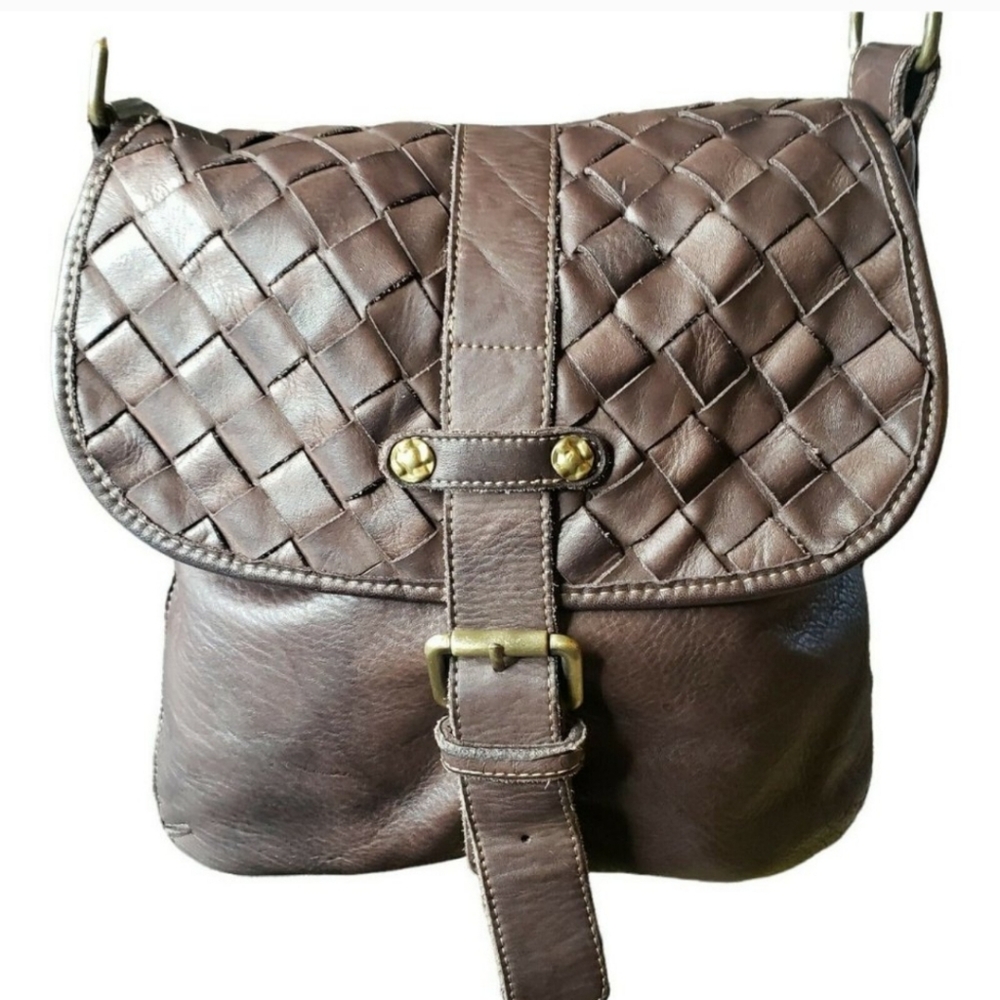 Civico 93 Real Italian Leather Crossbody Brown Bag